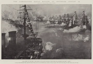 Die Krönungsflottenparade in Spithead, 16. August